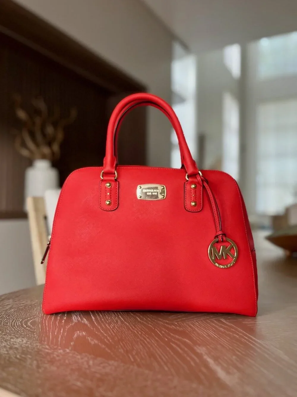 Michael Kors MK Signature Large Tangerine Satchel